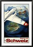 Fliegt in die Schweiz Lámina giclée enmarcada por Eugen Häfelfinger Fliegt in die Schweiz Lámina giclée enmarcada por Eugen Häfelfinger