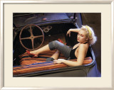 Hot Rod Pin-Up Girl Framed Giclee Print by David Perry
