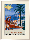 The French Riviera Innrammet Giclee-trykk av Hervé Baille The French Riviera Innrammet Giclee-trykk av Hervé Baille