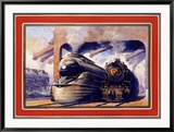 Pennsylvania Railroad, Steam Locomotive Framed Giclee Print by Grif Teller