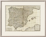 New Map of the Kingdoms of Spain and Portugal, c.1790 Framed Giclee Print by Thomas Kitchin