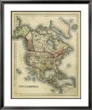 Antique Map of North America Posters by Alvin Johnson