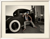 Hot Rod Pin-Up Girl Framed Giclee Print by David Perry