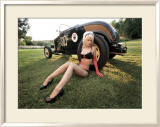 Hot Rod Pin-Up Girl Framed Giclee Print by David Perry