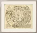 North Pole, c.1747 Innrammet Giclee-trykk av Emanuel Bowen