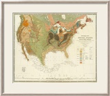 Geological Map of the United States, c.1856 Framed Giclee Print by Henry Darwin Rogers