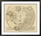 North Pole, c.1747 Innrammet Giclee-trykk av Emanuel Bowen
