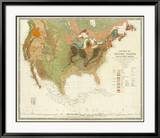 Geological Map of the United States, c.1856 Framed Giclee Print by Henry Darwin Rogers