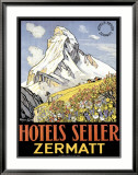 Hotel Seiler Matterhorn Estampe encadrée par Gachons 
