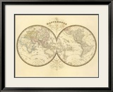 Mappemonde, c.1849 Framed Giclee Print by Eugene Andriveau-goujon