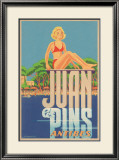 Juan Les Pins, Antibes, France Estampe encadrée par A. Kow