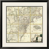 Composite: Colonie Unite dell' America Settentrle, c.1778 Estampe encadrée par Antonio Zatta