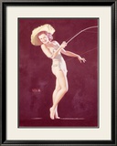 Pin-Up Girl: Goin Fishin Estampe encadrée par Earl Moran