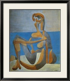 Baigneuse Assise Au Bord Affiche par Pablo Picasso
