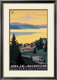 Jura-Lac de Malbuisson Estampe encadrée par Roger Broders