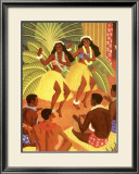 Hawaii, Wahine Hula Girls Lámina giclée enmarcada