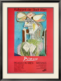 Woman with a Hat on Blue Posters par Pablo Picasso