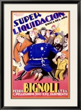Bignoli Super Liquidacion Lámina giclée enmarcada por Achille Luciano Mauzan