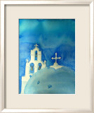 Cupola in Santorini Posters par Mary Stubberfield