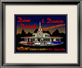 Stans Night Diner Estampe encadrée