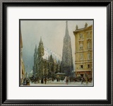 St.Stephen's Cathedral at Christmas, c.1850 Poster par Rudolph von Alt