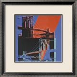 Brooklyn Bridge, c.1983 (pink, red, blue) Kunstdrucke von Andy Warhol