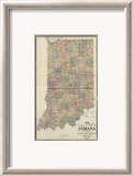 New Sectional and Township Map of Indiana, c.1876 Framed Giclee Print by A. T. Andreas