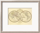 Mappemonde, c.1849 Framed Giclee Print by Eugene Andriveau-goujon