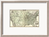 New Railroad Map of the United States and Dominion of Canada, c.1876 Framed Giclee Print by Warner & Beers 