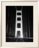 1937 Golden Gate Bridge at Night Poster Framed Giclee Print by Photo Archive Underwood