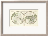 Karte Der Magnetischen Meridiane und Parallel-Kreise, c.1840 Innrammet Giclee-trykk av Heinrich Berghaus