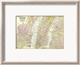New York, Brooklyn, Jersey City, c.1891 Innrammet Giclee-trykk av Frederick W. Beers New York, Brooklyn, Jersey City, c.1891 Innrammet Giclee-trykk av Frederick W. Beers