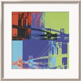 Brooklyn Bridge, vers 1983 (orange, bleu, citron vert) Affiches par Andy Warhol