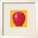 Apfel auf Zitronengelb Kunstdrucke von P. Moss