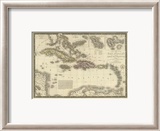 Iles Antilles ou des Indes Occidentales, c.1828 Innrammet Giclee-trykk av Adrien Hubert Brue