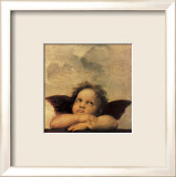 Detail of the Sistine Madonna, c.1514 Póster por Raphael