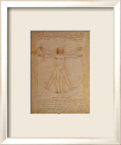 L'Homme de Vitruve, vers 1492 Affiches par Leonardo da Vinci 
