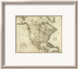 Map of North America, c.1796 Framed Giclee Print by John Reid