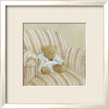 Bear on Striped Chair Affiches par Catherine Becquer