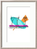 Two Martini Chat Innrammet Giclee-trykk av Bradly Bowden