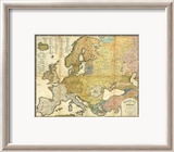 Ethnographische Karte von Europa, c.1847 Innrammet Giclee-trykk av Heinrich Berghaus