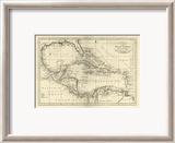 Chart of the West Indies, c.1795 Gerahmter Giclée-Druck von Mathew Carey