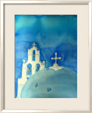 Cupola in Santorini Affiches par Mary Stubberfield