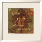 Words to Live By: With God Print by Marilu Windvand