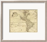 America, c.1747 Innrammet Giclee-trykk av Emanuel Bowen