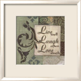 Words to Live By, Live Laugh Love Poster par Smith-Haynes 