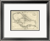 Chart of the West Indies, c.1795 Lámina giclée enmarcada por Mathew Carey