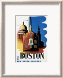 New Haven Railroad, Boston Estampe encadrée par Ben Nason