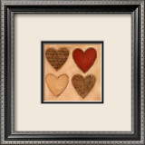 Four Hearts with Red Art by Roberta Ricchini