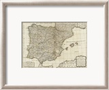New Map of the Kingdoms of Spain and Portugal, c.1790 Framed Giclee Print by Thomas Kitchin